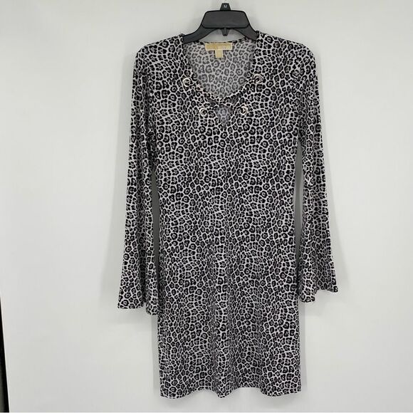 Michael Michael Kors Women’s Cage V Neck Animal Print Midi Dress size XS - Picture 1 of 3